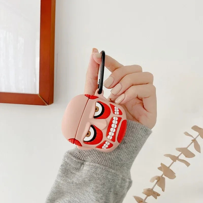 Attack on Titan Colossal Titan AirPods Case – Silicone Shockproof Cover with Clip