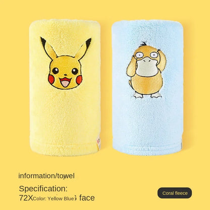 Pokémon GO Coral Fleece Face Towels – Pikachu, Psyduck & Jigglypuff (3 Variants)