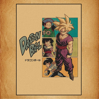 Dragon Ball Retro Poster Set – Unframed Wall Art Prints