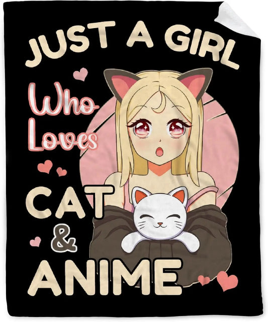 Anime Blanket Collection – Gaming, Ramen & Cat Girl Themed Throws (3 Designs)