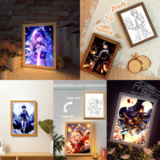 Genshin Impact LED Frame Light Art – Interactive and Captivating Wall Decor - Tokyowai