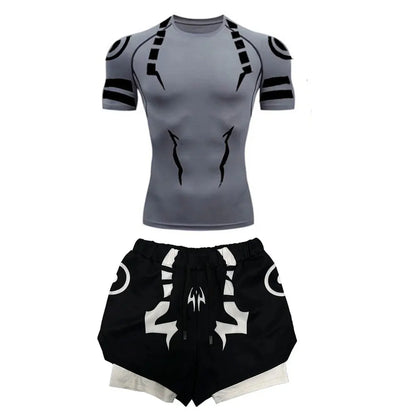 Jujutsu Kaisen Compression Set Fitness Suit for Men Quick Dry - Tokyowai