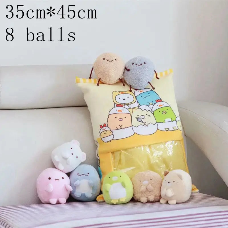 Pudding Adorable Plush Pillow Bag with Mini Animal Plushies – Perfect for Cuddling & Decor - Tokyowai