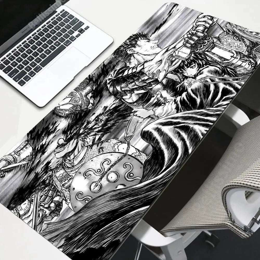Berserk Guts vs. Griffith Desk Mat – Epic Black and White Battle Design - Tokyowai